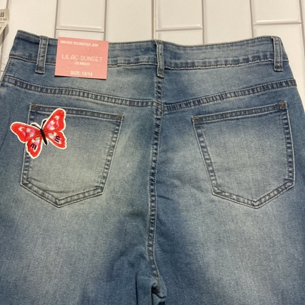 Bootcut Jeans With Butterfly Patch - image 3